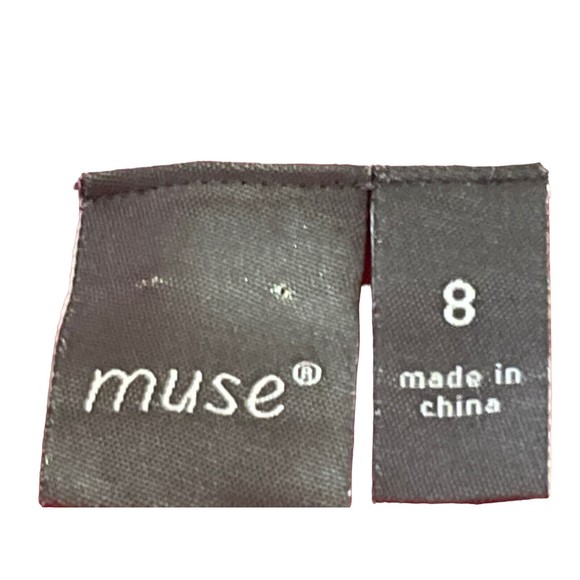 Muse Woman’s Size 8 Pink Embroidered Circle Textured Empire Waist Lined Dress - Picture 8 of 16
